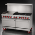 Thumbnail image #3 for American Range 60-Inch Gas Restaurant Range with 12-Inch Griddle, 8 Open Burners, Convection Oven and Storage Base