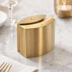 Thumbnail image #3 for American Metalcraft SPDG11 Stainless Steel Salt & Pepper Shaker Set, 4 oz., Satin Gold Finish Case of 96