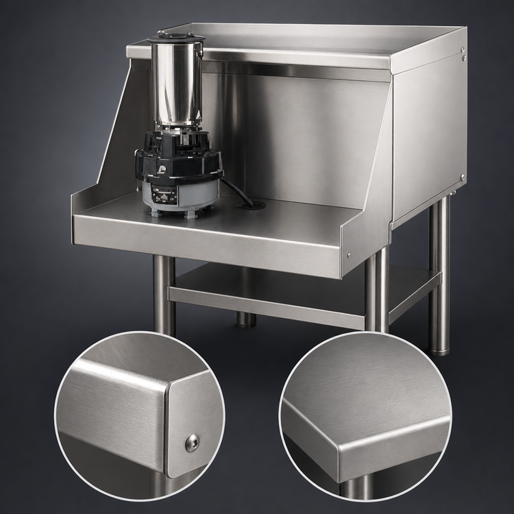 Product image #3 for Prestige Series 18-Inch Stainless Steel Blender Shelf with 120V Duplex Outlet