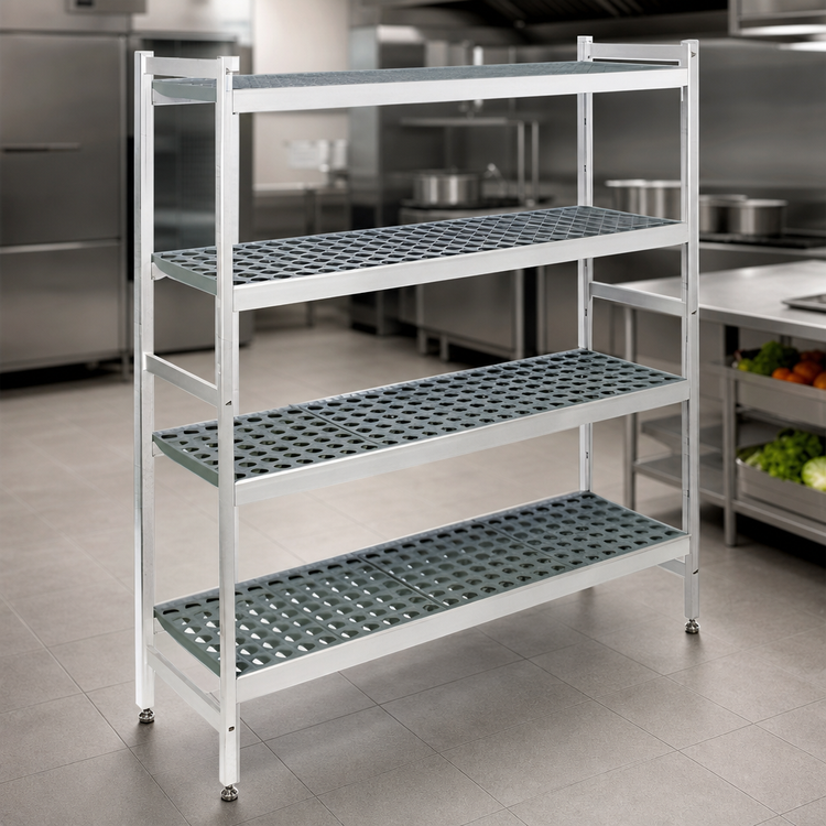 Product image #3 for Fermostock 4-Tier Starter Polymer Shelving Unit, 68W x 22D x 83H, Gray