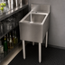 Thumbnail image #4 for BK Resources 12 Inch Wide One-Compartment Underbar Dump Sink with 10 x 14 x 6 Inch Bowl and 4 Inch Backsplash