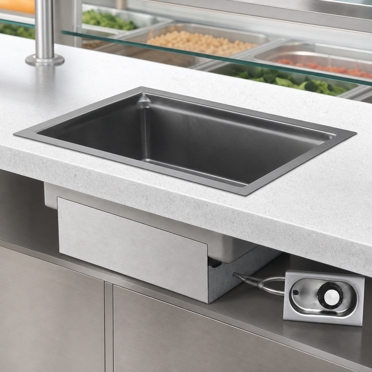 Product image #3 for Built-In Electric Rectangular Hot Well Food Warmer with 1 12 x 20 Pan Opening