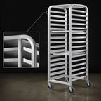Thumbnail image #3 for Channel Manufacturing WA04 Walk-In End-Load Aluminum Bun Pan Rack, 13 Full-Size Pan Capacity, 4-Inch Spacing, 5-Inch Casters