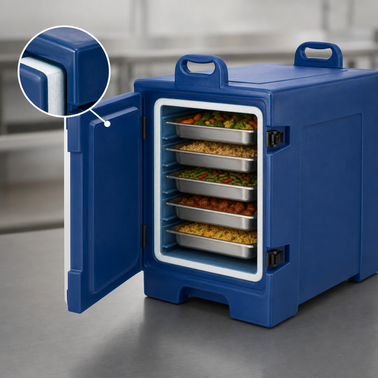 Product image #3 for Cateraide Insulated Front-Loading 5-Pan Food Pan Carrier, Blue