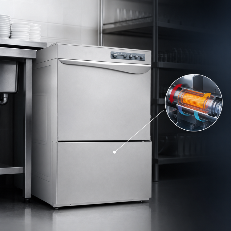 Product image #3 for Trento Kromo High-Temperature Undercounter Door-Type Dishwasher with Booster Heater, 30 Racks/Hour