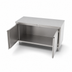 Thumbnail image #3 for John Boos 60-Inch x 24-Inch Stainless Steel Flat Top Cabinet Base Work Table with Hinged Doors
