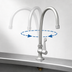 Thumbnail image #3 for T&S Brass Single-Supply Deck-Mount Manual Faucet with Swivel Gooseneck Spout, 4-Inch Wrist Action Handle, and 0.5 GPM Spray Device