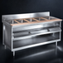 Thumbnail image #3 for La Rosa Refrigeration 60-Inch x 32-Inch Electric Hot Food Table with 4 Pan Openings, Open Cabinet Base