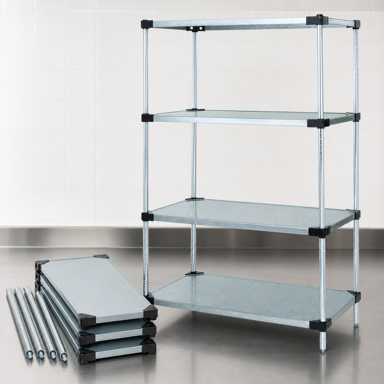Product image #3 for Quantum 48-Inch W x 14-Inch D x 63-Inch H Solid Shelving Starter Kit, 4-Shelf, Stationary