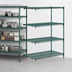 Thumbnail image #4 for Metro Super Erecta Super Adjustable Add-On Wire Shelving Unit, 60 W x 24 D x 63 H, 4 Shelves, Green Epoxy-Coated