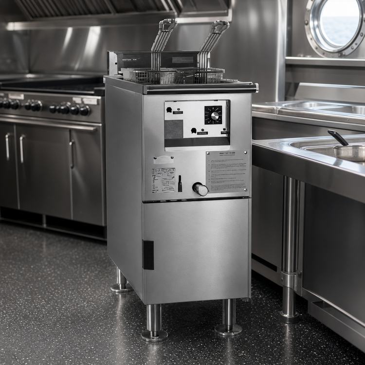 Product image #3 for Lang Marine Heavy-Duty Stainless Steel Electric Deep-Fat Floor Fryer, 50 lb Capacity