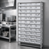 Thumbnail image #3 for Quantum Heavy-Duty Stationary Wire Shelving Unit with 13 Shelves and 48 Clear Bins, 36 x 18 x 75 Inches