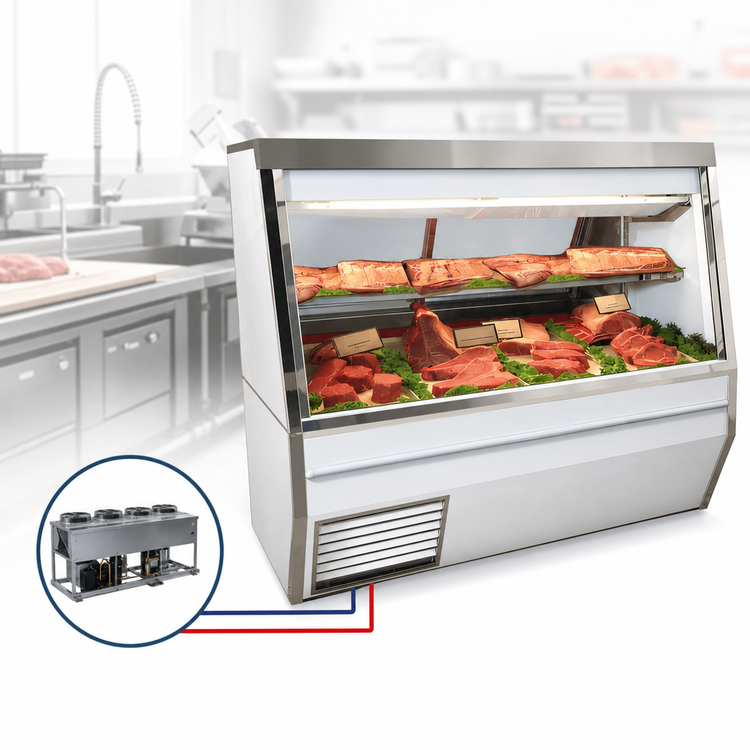 Product image #3 for Howard-McCray 34N Series 12-Foot (144-Inch) Remote Red Meat Service Case, Stainless Steel, LED Lighting