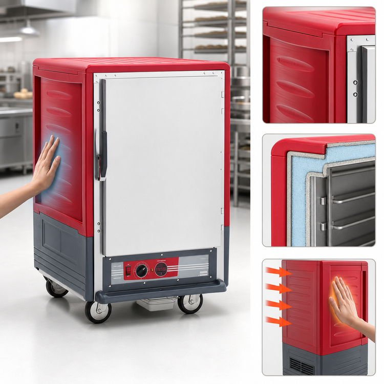 Product image #3 for Metro C5 3 Series Half-Height Single-Compartment Mobile Heated Holding Cabinet with Solid Door and Fixed Wire Slides