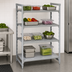 Thumbnail image #4 for Cambro Camshelving Premium 36 x 24 x 64-Inch 4-Tier Stationary Starter Polymer Shelving Unit, Louvered & Solid