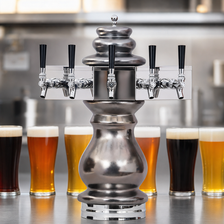Product image #3 for Glastender Braumeister BM-5-MFR 5-Faucet Glycol-Cooled Ceramic Draft Dispensing Tower