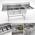 Thumbnail image #3 for Eagle Group BlendPort® BPFC Series 3-Compartment Sink with Right Drainboard, 18 x 18-Inch Bowls, 16 Gauge 304 Stainless Steel
