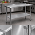 Thumbnail image #4 for Flash Furniture 48-Inch x 24-Inch Stainless Steel Prep and Work Table with 1.5-Inch Backsplash and Undershelf