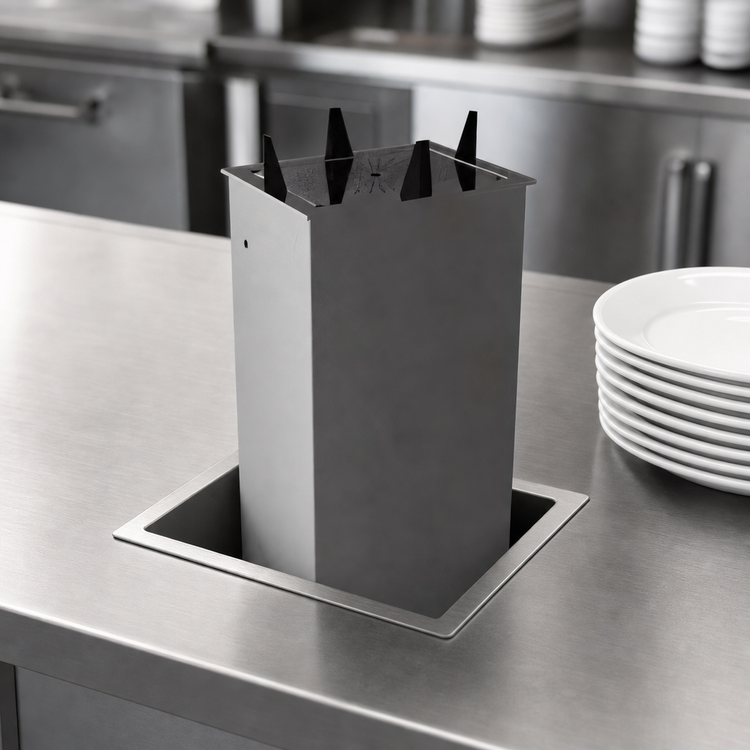 Product image #3 for Atlas Metal Drop-In Unheated Oval Platter Dispenser for 13-3/4 x 9-1/4 Inch Platters