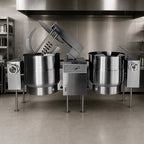 Thumbnail image #3 for Crown ELTM-40-2 Electric Twin Tilting 2/3 Steam Jacketed Mixer Kettle, 2x 40 Gallon Capacity