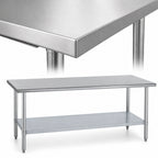 Thumbnail image #3 for Duke Manufacturing 314-30108 108-Inch Stainless Steel Work Table with Galvanized Undershelf, 30-Inch Deep, Without Backsplash
