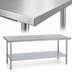 Thumbnail image #3 for Duke Manufacturing 108-Inch Stainless Steel Work Table with Galvanized Undershelf, 30-Inch Deep, Without Backsplash