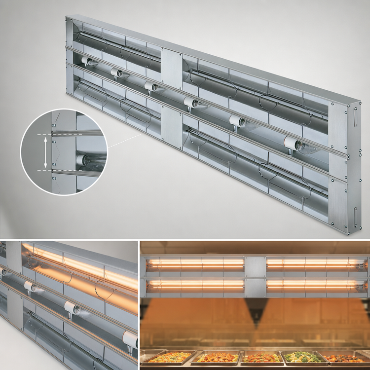 Product image #3 for Hatco Glo-Ray® 66-Inch Double Lighted Infrared Strip Heater