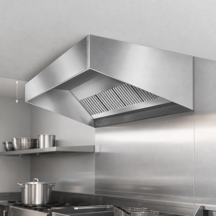 Product image #3 for Eagle SpecAIR HES96-48 Short Front Wall-Mounted Exhaust-Only Commercial Kitchen Hood, 48W x 51D x 24H