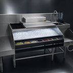 Thumbnail image #3 for Eagle Group Spec-Bar CCS-66-4 66-Inch Stainless Steel Underbar Ice Bin/Cocktail Station with Blender Station and Sink, 125-lb. Ice Capacity