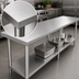 Thumbnail image #3 for Sapphire 84-Inch x 24-Inch 16-Gauge 304 Stainless Steel Work Table with Beveled Square Edge and Undershelf
