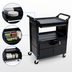Thumbnail image #3 for Rubbermaid Commercial 3-Shelf Enclosed Utility Bus Cart with Lockable Doors and Sliding Drawer