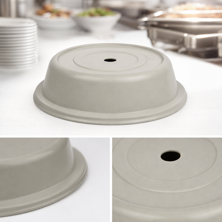 Product image #4 for Cambro Versa Camcover Round Fiberglass Plate Cover, 9-13/16-Inch Inside Diameter, Antique Parchment