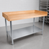 Thumbnail image #3 for John Boos DNS08 Baker's Top Wood Work Table with Galvanized Base and Undershelf