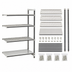 Thumbnail image #3 for Cambro Camshelving Elements XTRA 4-Shelf Stationary Add-On Polymer Shelving Unit, 24 x 21 x 84 Inches, Speckled Gray
