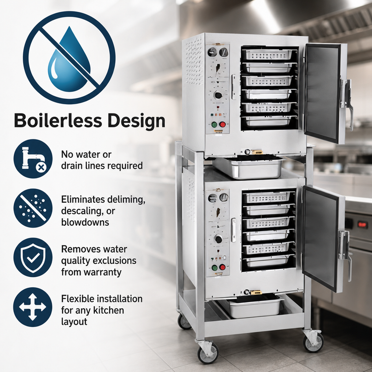 Product image #3 for AccuTemp Steam'N'Hold S62083D150 DBL Two-Compartment Boilerless Electric Convection Steamer