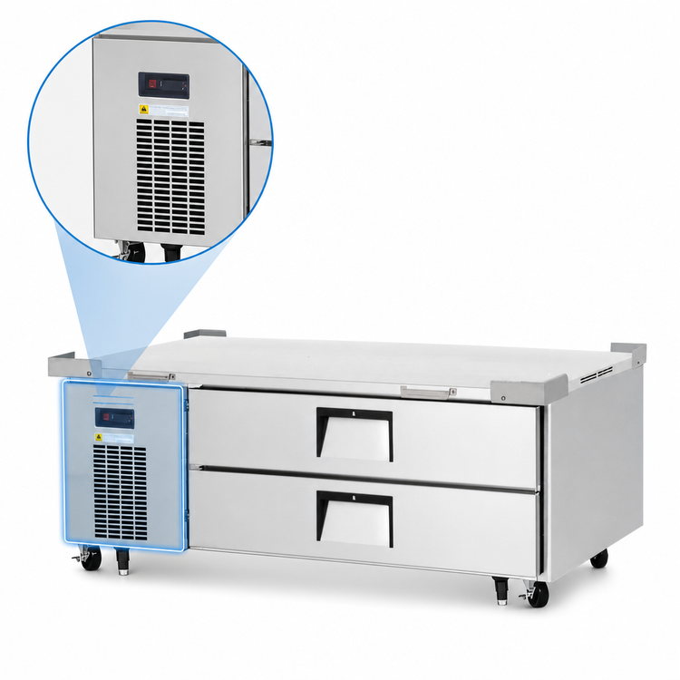 Product image #3 for Everest Refrigeration 60-Inch One-Section Chef Base Refrigerator with 2 Drawers