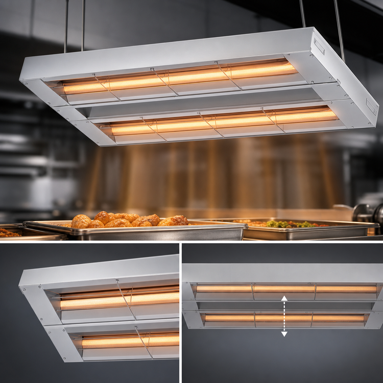 Product image #3 for Hatco Glo-Ray® 84-Inch Double Unlighted Infrared Strip Heater, Standard Wattage, 3000 Watts, Aluminum