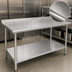 Thumbnail image #3 for Eagle Budget Series 84-Inch x 30-Inch 430 Stainless Steel Work Table with Rear Up-Turn and Undershelf