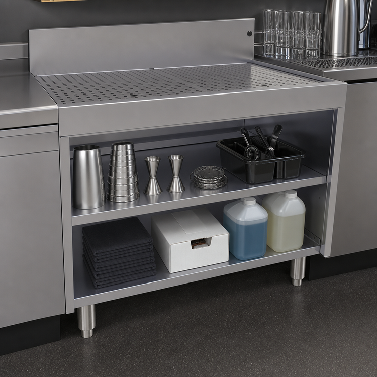 Product image #3 for Glastender Underbar Drainboard Cabinet Base, Open Front, 36 Inch W x 24 Inch D