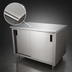 Thumbnail image #3 for Advance Tabco Special Value Series Economy Enclosed Work Table with Cabinet Base and Sliding Doors, 60 x 30 Inches, 304 Stainless Steel Top