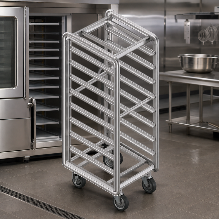 Product image #3 for Baxter Stainless Steel Single Side-Load Rack for Double Rack Oven, 12 Slides, 5-Inch Spacing