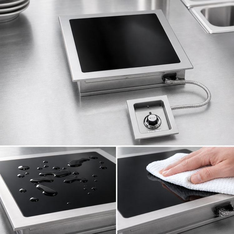 Product image #3 for Wells HC-1256 Built-In Electric Glass-Ceramic Hotplate, 14-3/4 Inch, 1 Burner