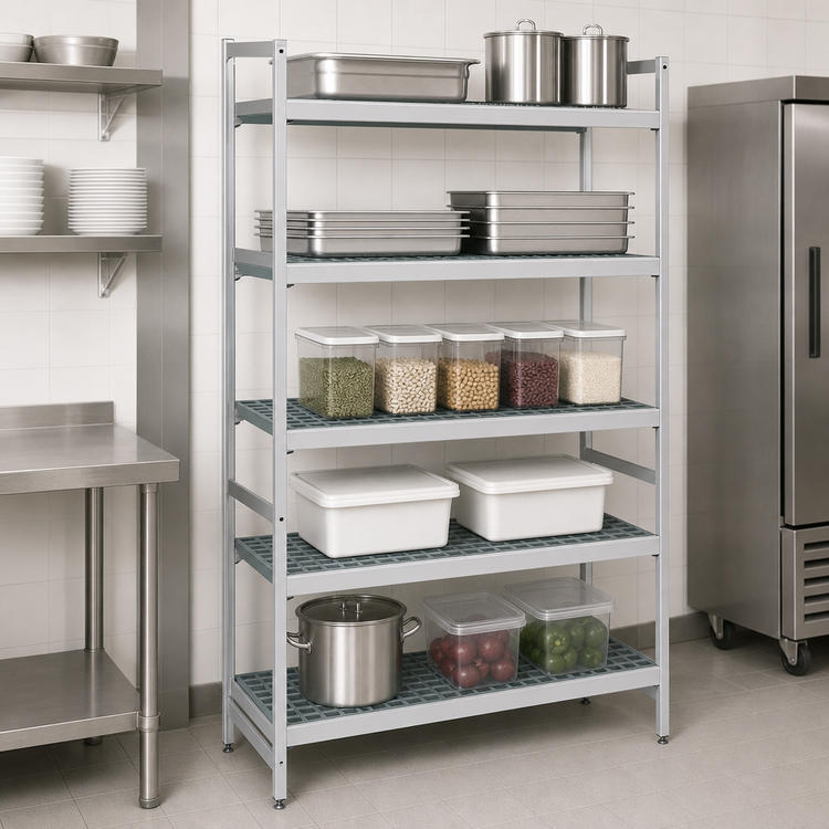 Product image #3 for Fermostock 5-Tier Starter Shelving Unit with Removable Polymer Inserts, 42"W x 18"D x 83"H