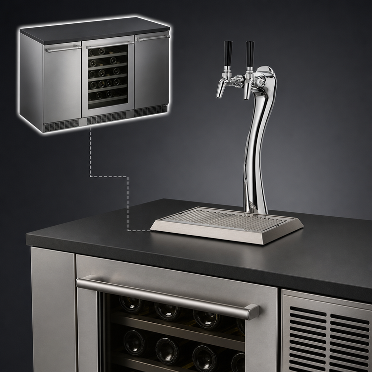 Product image #3 for Perlick Lucky Tower Style 2-Faucet Wine Dispensing Kit for DZS36