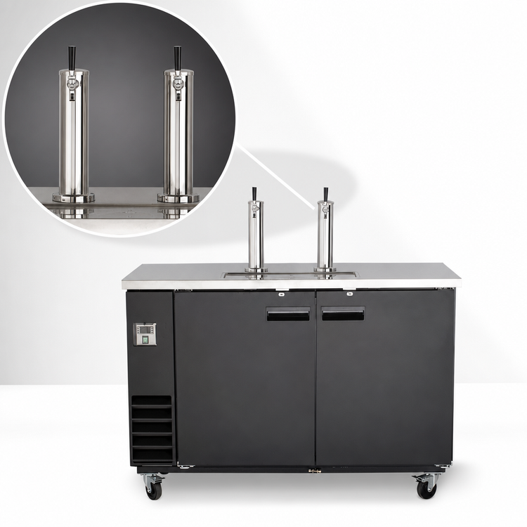 Product image #3 for Maxx Cold X-Series 60-Inch Wide Commercial Keg Beer Cooler with Dual Draft Towers
