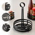 Thumbnail image #3 for Flat Coil Wrought Iron Round Condiment Basket, 6 Inch Diameter x 9.5 Inch H, Black