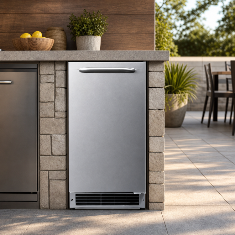 Product image #4 for Summit Commercial 15-Inch Outdoor Crescent Cube Ice Maker with Insulated Storage Bin, 25 lb/Day