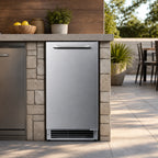 Thumbnail image #4 for Summit Commercial BIM27OSADA Outdoor Crescent Cube Ice Machine with Bin, 25 lb/Day, Stainless Steel, Drain-Free