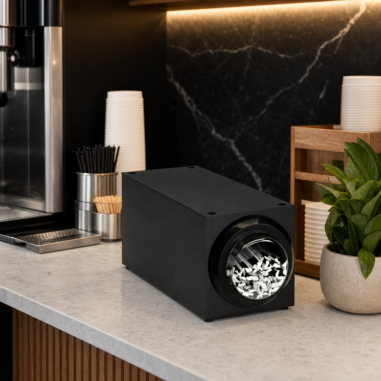 Product image #3 for Black Countertop Stackable Straw Dispensing Cabinet for 12-Inch Wrapped Straws