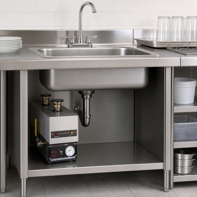 Product image #3 for Hatco Electric Undersink Sanitizing Sink Heater for 19-21 Inch Square Sink Areas, 6 kW